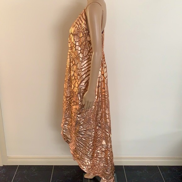 THURLEY | Foil animal print high low dress - Picture 5 of 11
